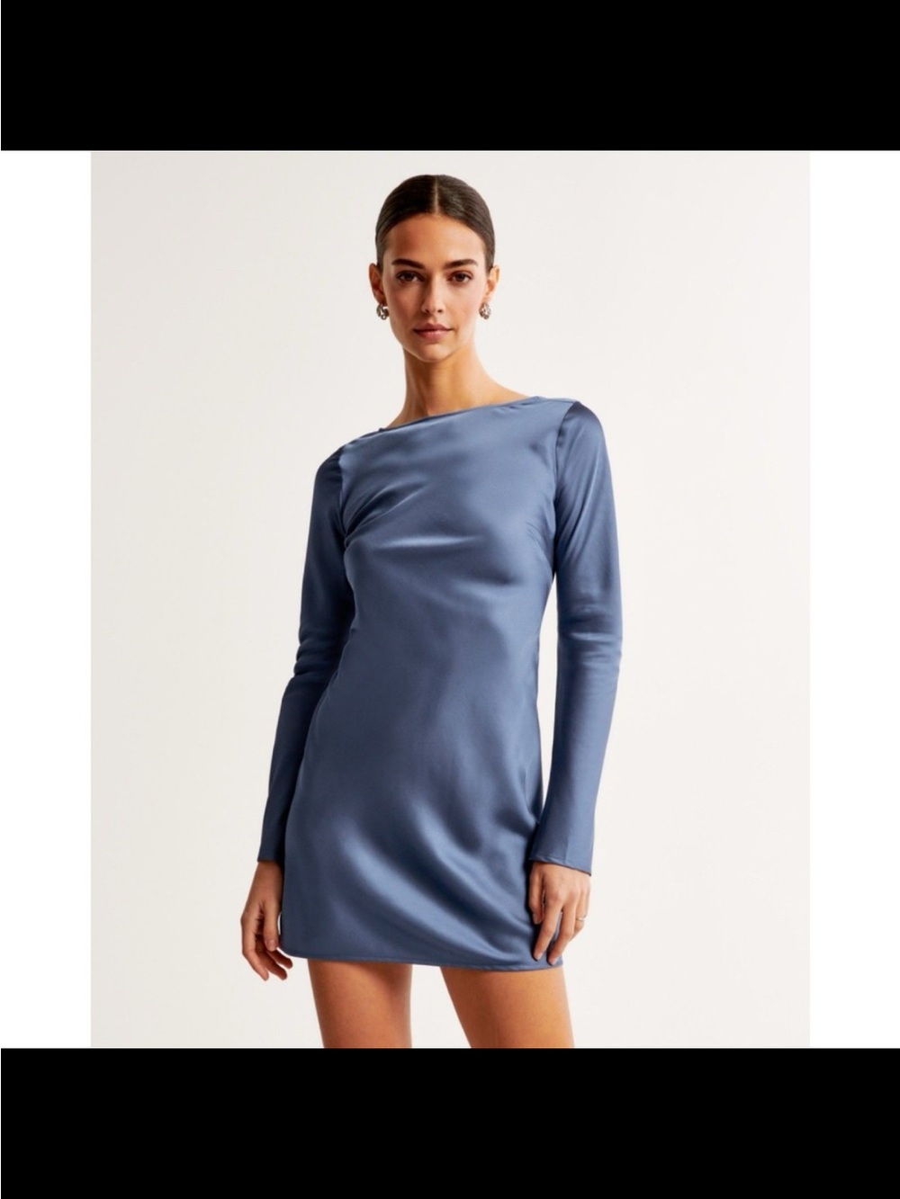 Abercrombie blue open back satin dress